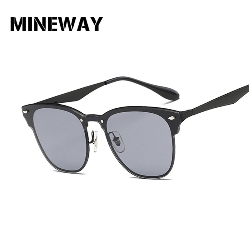 

MINEWAY Women Sunglasses Oval Fashion Female Men Retro Reflective Mirror Sunglasses Colorful Famous Brand Designer Oculos