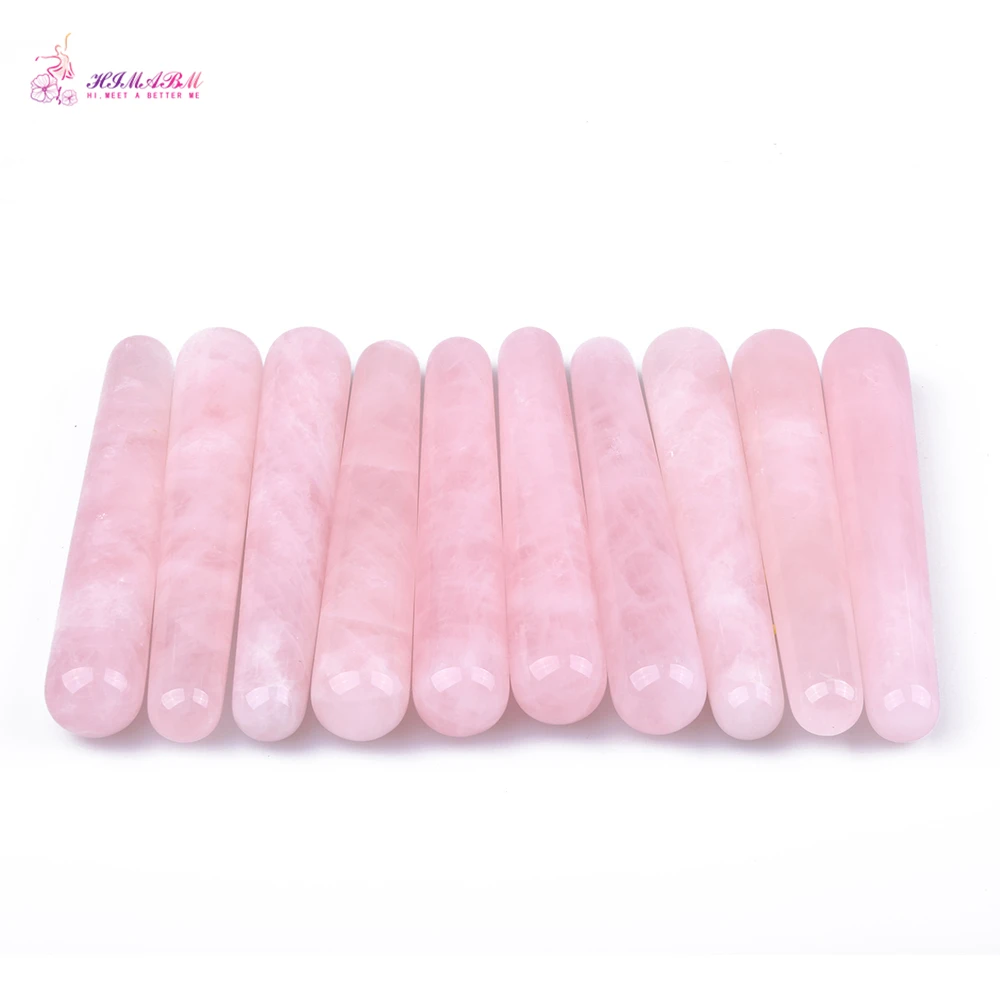 HIMABM 10 pieces Rose Quartz Wand Reflexology Massage Crystal Energy Healing Postpartum Recovery Wholesale HIMABM 10 pieces Rose Quartz Wand Reflexology Massage Crystal Energy Healing Postpartum Recovery Wholesale