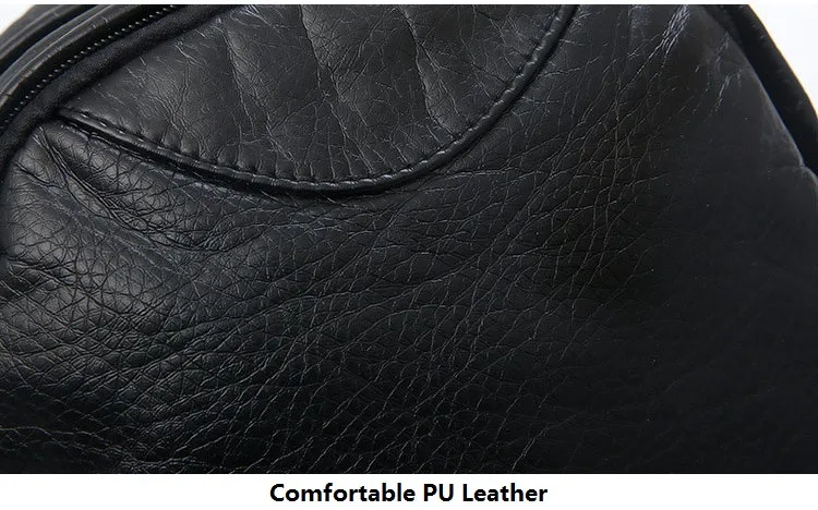 MJ Women Leather Backpack Soft PU Leather Travel Bag Solid Color Female Backpack Small Daypack School Bag for Teenage Girls (12)