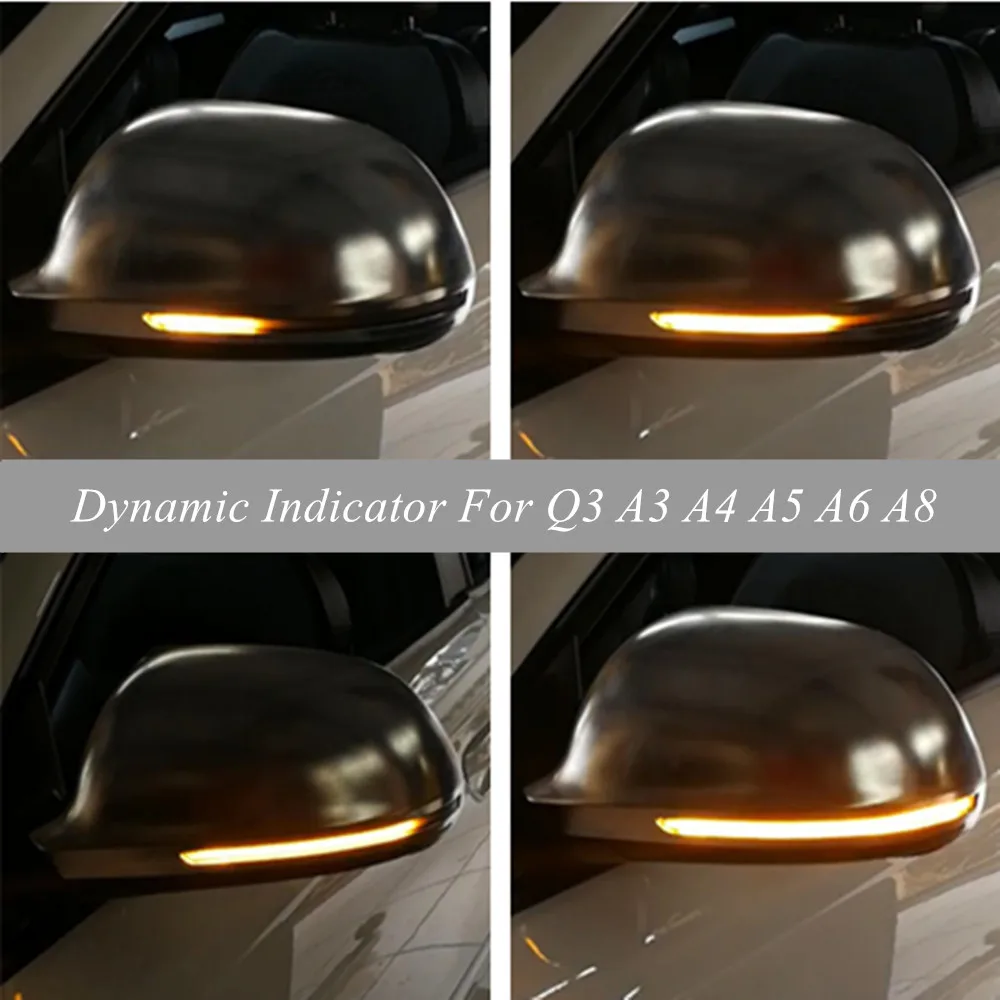 Tanie Dla Audi A4 A5 B8 S4 S5 Q3 SQ3 A3 8P A6 C6 4F S6 A8 D3 8K LED dynamiczny kierunkowskazów migacz sekwencyjne korzystając z łączy z boku kierunkowskaz w lusterku światła