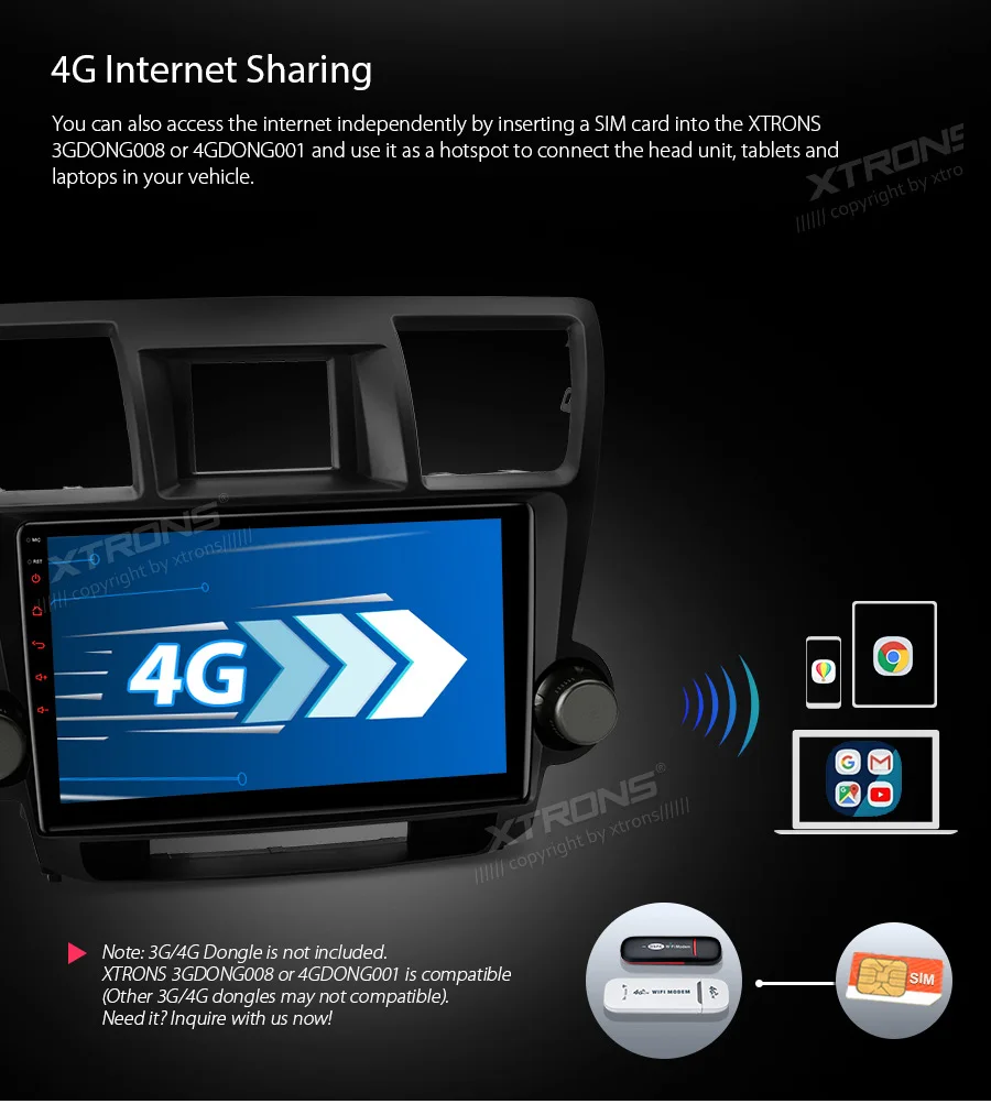 Cheap XTRONS 10.1" Android 8.1 Octa Core Car Stereo Multimedia Player GPS Navigation for Toyota Highlander Kluger 2008-2013 No DVD 12