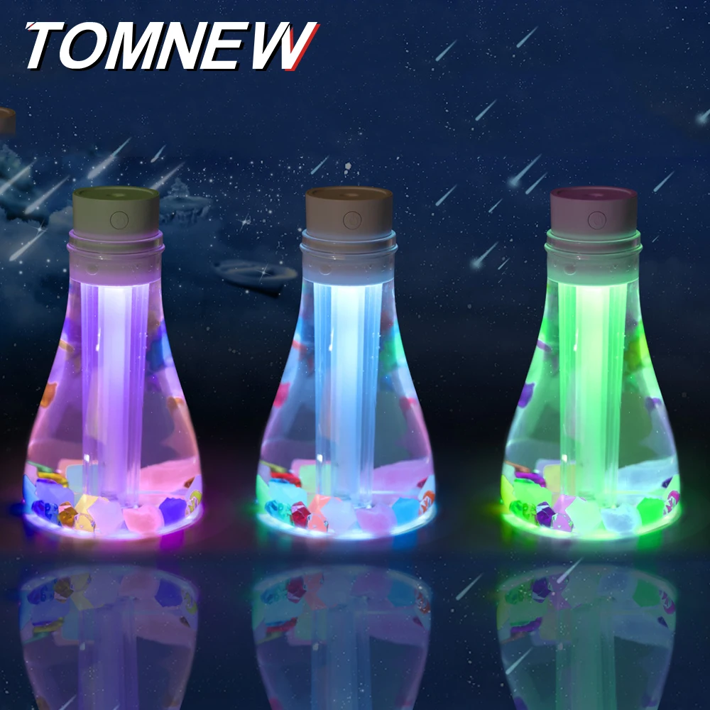 

TOMNEW 500ML Mini Cool Mist Humidifier USB Portable Ultrasonic Two-gears Air Fresh Diffuser with LED Night Light for Home Office