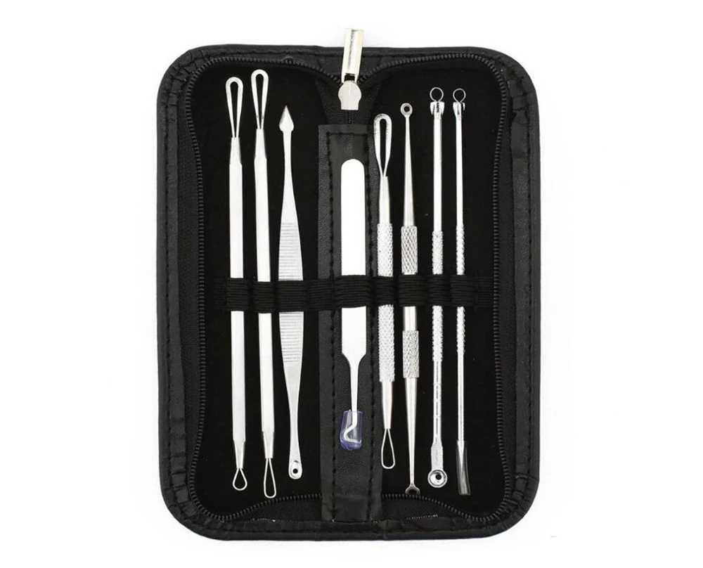 Rangale 8 Pcs Stainless Steel Blackhead Extractor Remover Tool Kit Pimple Blemish Comedone Set Acne Clip |