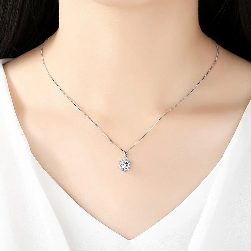 Fashion 925 Sterling Silver Floret with a clear temperament Pendant Charm fit Girls Charm Bracelet & Necklace DIY Jewelry SCC543 Fine Jewelry