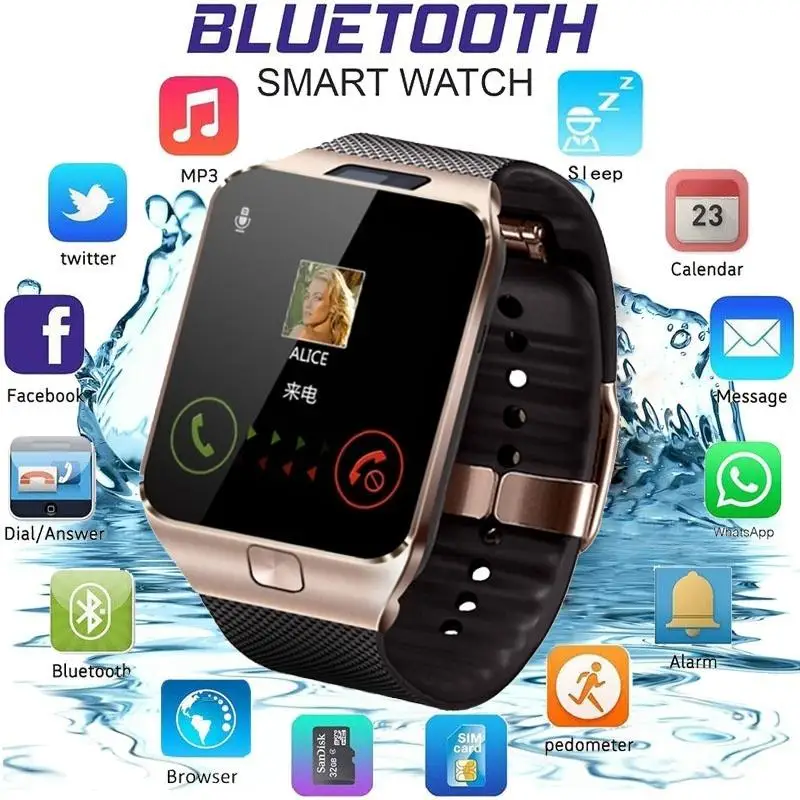 Умные часы модная камера спортивный фитнес Bluetooth браслет для Android сенсорный экран