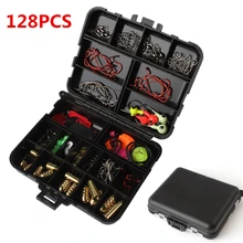 128 шт., 20 типов наживки для рок-рыбалки, наборы, пулевые грузила, крючки, рыболовная проволока, крючок, держатель лески с аксессуарами, коробка для снастей