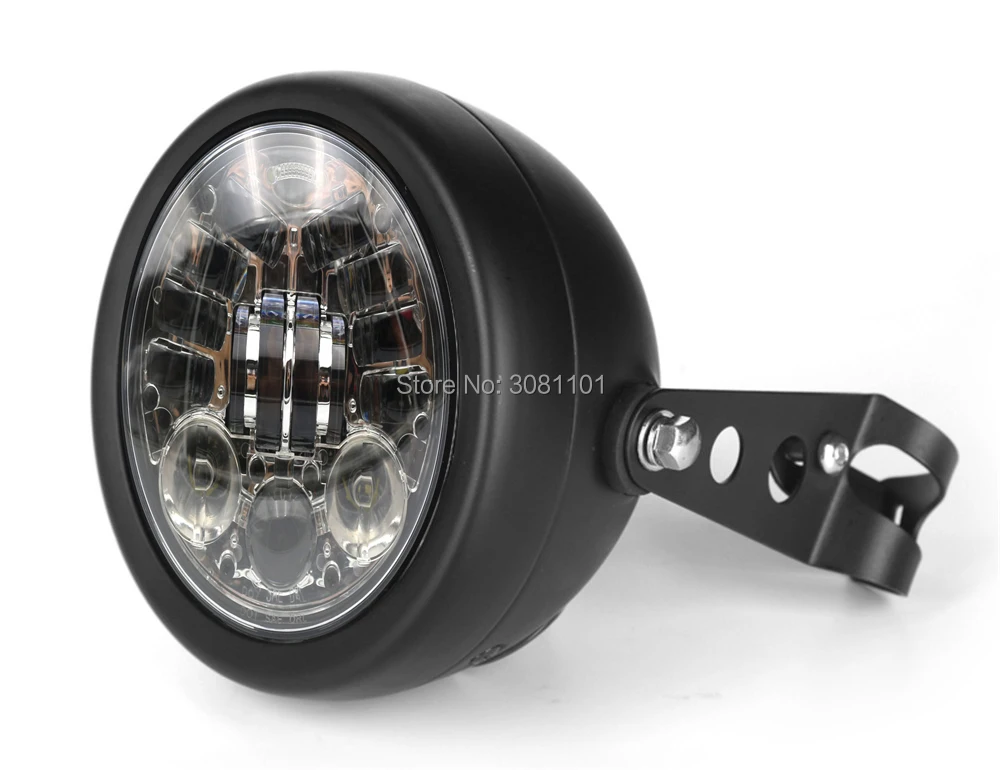 

5-3/4"Black/Chrome Housing Turn Signal Headlight with Mount Bracket Housing for Harley Davidson Honda Yamaha Motorbikes Choppers