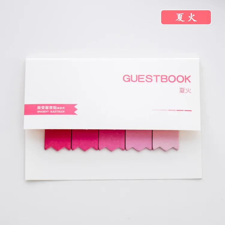 Gradient Color Memo pad Sticky notes Cute colorful Planner Page Index Stickers stationery paper bookmark school supplies - Цвет: xia huo