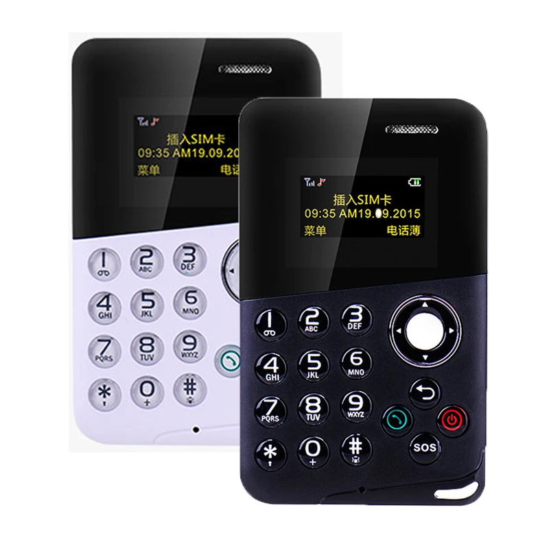 

Mini Card Phone AEKU M8 Color Screen Card Phone Quad Band Low Radiation Kids Pocket Mobile Phone PK M5 E1