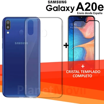 

Package compatible with SAMSUNG GALAXY A20e 5'8 "case transparent TPU + tempered glass full glue 3D