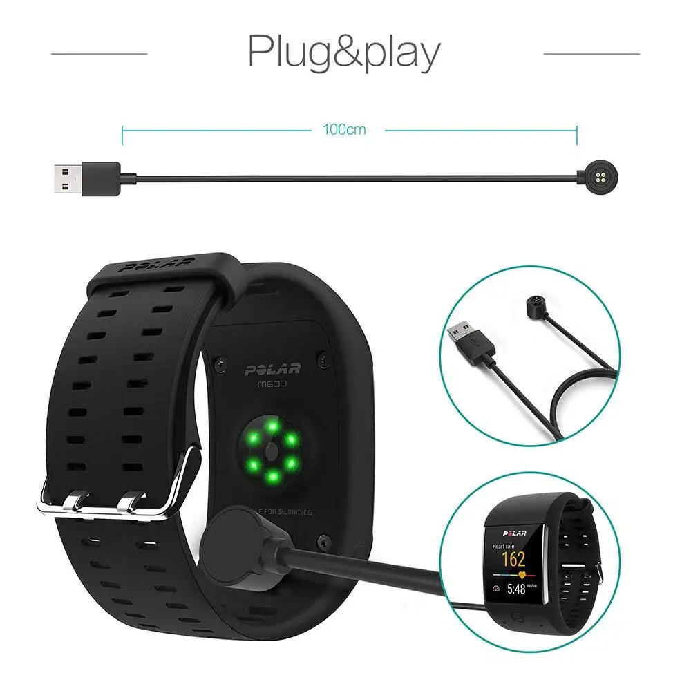  Smartwatch Charger for Polar M600/Polar Loop/Polar Loop 2100cm/3.3ft Magnetic USB Data Sync Chargin - 32926382751