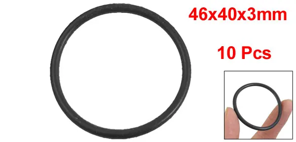 55mm x 49mm x 3mm Black Rubber O Shaped Rings Oil Seal Gasket Washer 10 Pcs 