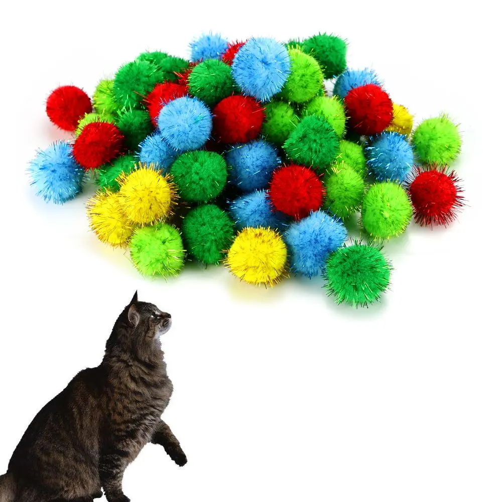 

30pcs/lot Assorted Color Sparkle Balls My Cat's All Time Favorite Toy