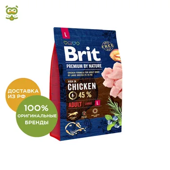 

Food Brit Premium by Nature Adult L adult dogs large rocks, Chicken, 3 kg.