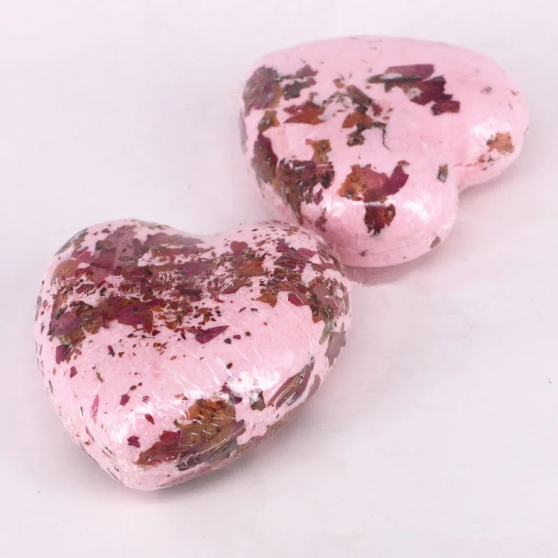 

Heart Shape Bubble Bath Bomb Essential Oil Dried Flower Sea Salt Ball Fragrant Body Care SPA Whitening Christmas Halloween Gift