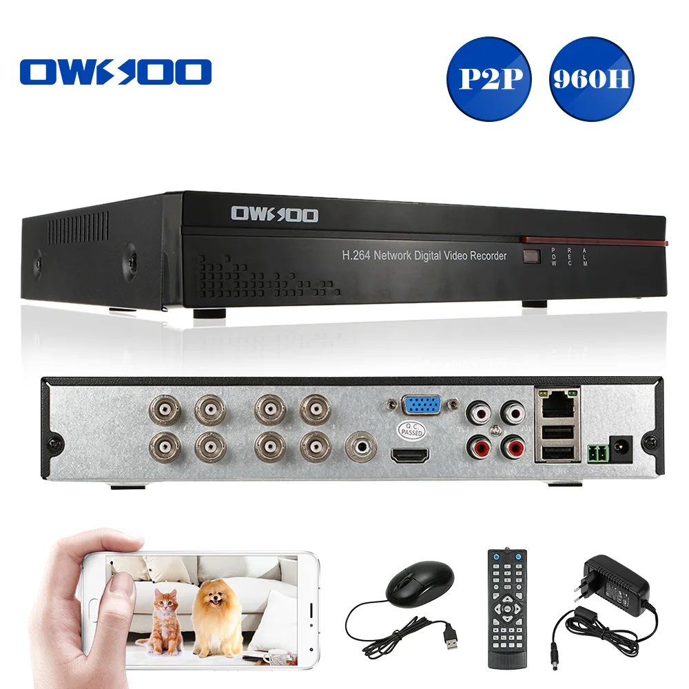 OWSOO 8CH Full 960 H/D1 H.264 P2P сетевой видеорегистратор CCTV безопасности телефон контроль движения обнаружения электронной почты сигнализация для камеры наблюдения