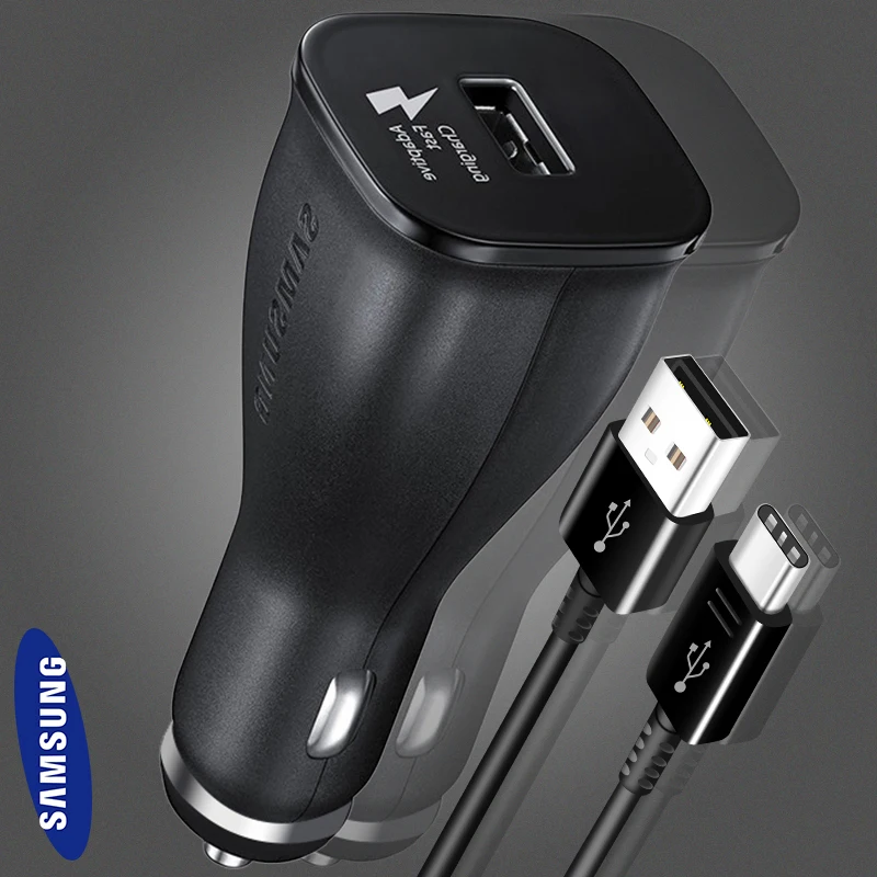 سامسونج S9 S8 زائد سريع شاحن سيارة 9V1. 67A & 5V2A الأصلي محول 1.2 متر يو اس بي نوع سي كابلات 2USB Note8 S 9 ثانية 8 C5 C7 C9pro