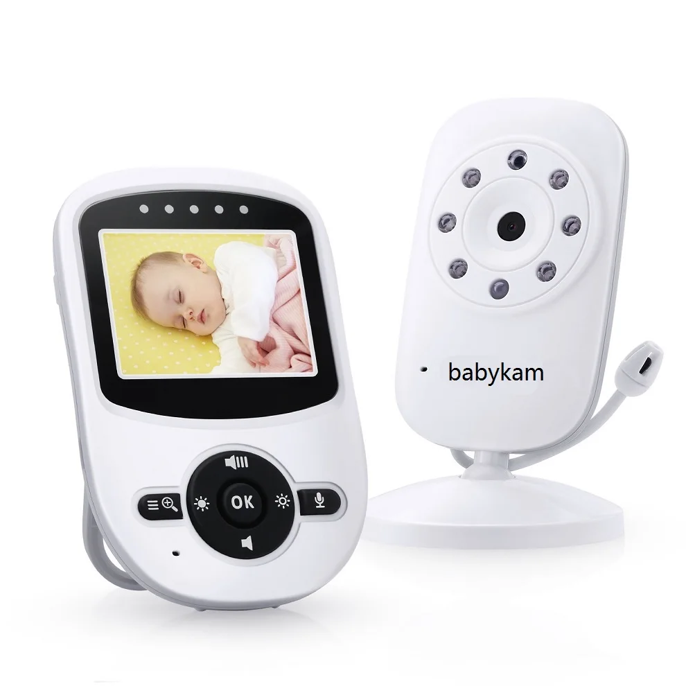 

babykam video nanny wireless baby monitor 2.4'' LCD IR Night Vision Baby Intercom Lullabies Temperature Monitor Zoom baby alarm