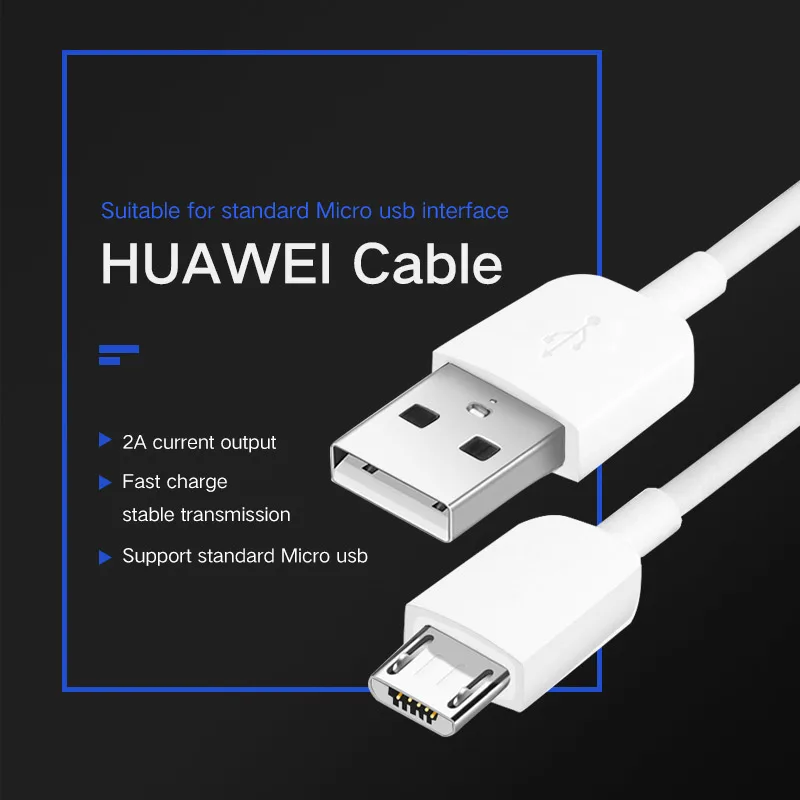 Кабель huawei Micro USB 2A Быстрая зарядка mate 8 mate S mate 7 P8 Max P8 Lite P7 P6 Honor V9 Play 9i 9 Lite 8 Lite 7 7i 6 6 Plus