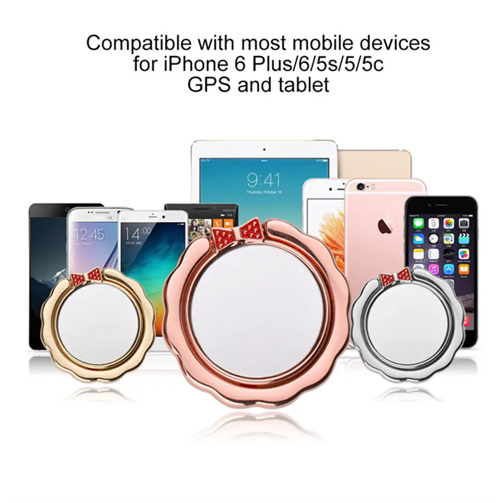 2 in 1 Mirror Finger Ring Holder for Samsung S9 360 Degree Mount Holder Stand Mobile Phone Finger Phone Stand for iPhone X 8 7 6