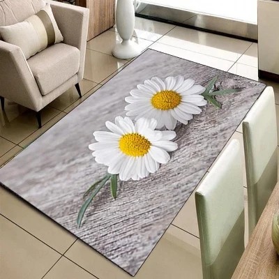 Else Серый Пол большой желтый белый ромашки цветы 3d принт нескользящие микрофибры гостиной декоративные современные моющиеся области коврик