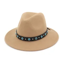 Шляпы в колокольне гангстер, фетровая шляпа с большими полями, шерстяное грязеотталкивающее плотное платье Fedora в черном, синем, красном, кофейном