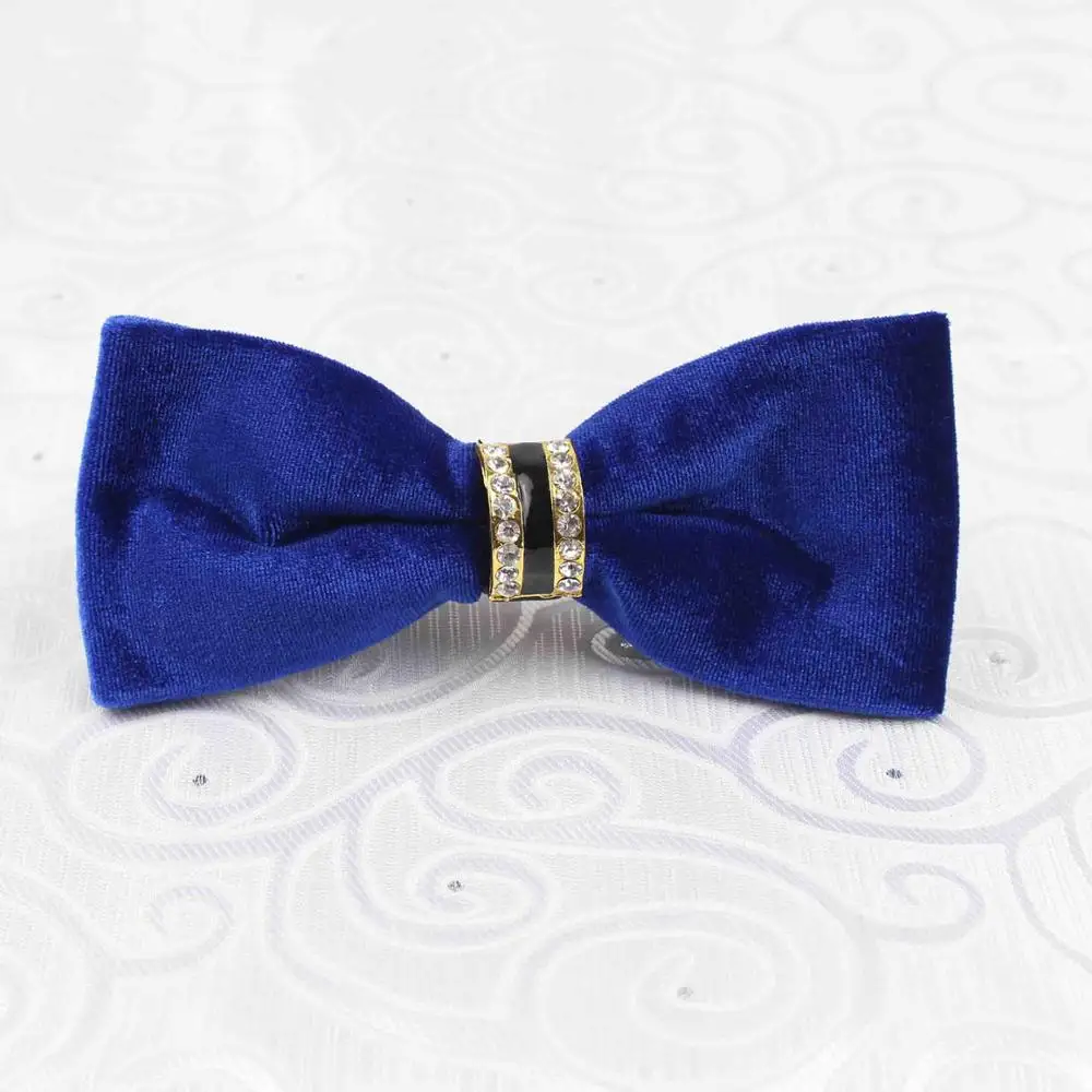 Elegant Velvet Bowtie Metal Leather Glossy Women&Men Butterfly Party Wedding Dress Tuxedo Accessory Formal Gift Bow Tie 20Colors - Color: 5