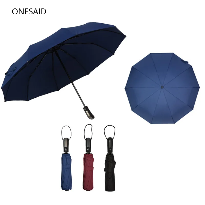 2018 Windproof Umbrellas Rain Men Black Coating 10K Parasol Umbrella