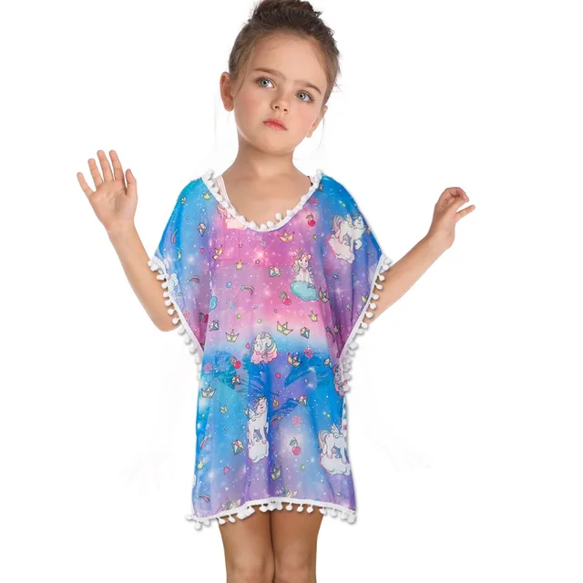 Girls Chiffon Unicorn Cover-up Beach Swimsuit