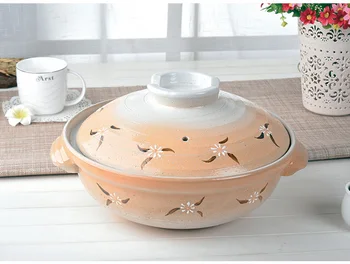 

Sakura Japanese ceramic casserole soup rice pot soil household large caliber high temperature of fire hot pot Chinese cookware