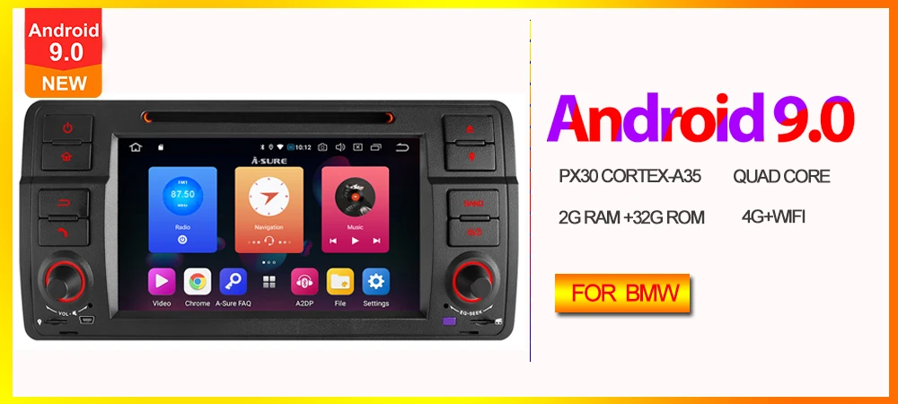 Best A-Sure 7 Inch 2 Din Android 8.1 Car Auto Radio GPS DVD Player Navigation For BMW E46 M3 318 320 3 Series Coupe Rover75 MG ZT 0
