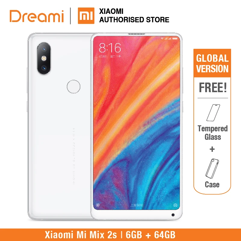 Глобальная версия Xiaomi Mi Mix 2S 6 ГБ + 64 [Snapdragon 845] в подарок защита для экрана (новая и