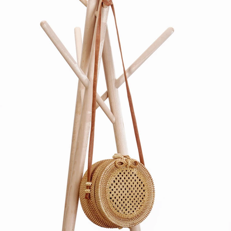 Women Bamboo Bags Female Beach Straw Handbag Circle Bohemian Rattan Butterfly Buckle Tote Shoulder Bag Lady Handmade Bag SS3196 (8)