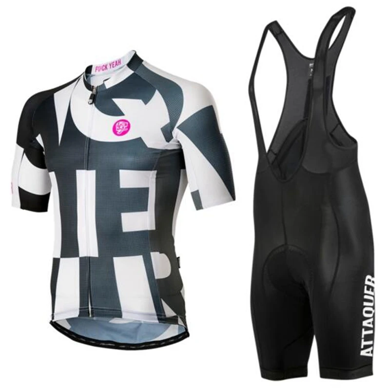 

Attaque Men's cycling kit 2018 Summer Breathable short sleeve Jersey and bib shorts 9D pad road bike MTB riding racing clothing