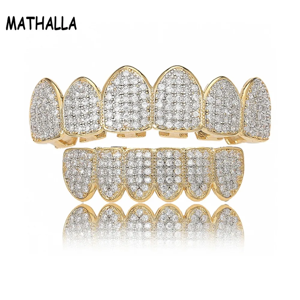 

AAA White Cubic Zirconia Stone Micro Pave Top Bottom Custom Grillz Set