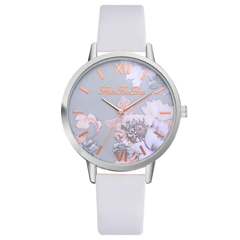 Newly women watches bracelet watch ladies Printed Flower Causal Quartz Analog Wrist Watches clock time Relogio Masculino S21 (10)