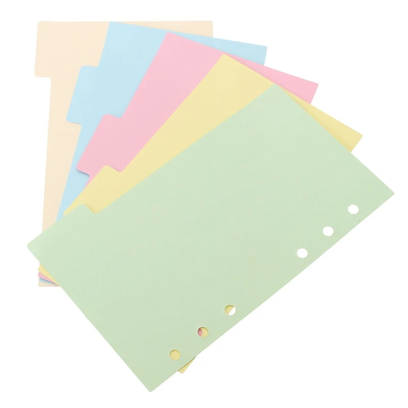 

Kicute 5pcs Blank Solid Color A6 Paper Refill 6 Holes Binder Filler For Filofax Notebook Replace Core Loose Leaf Stationery