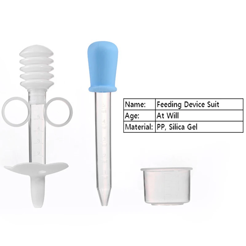 2pcslot 5ml Baby Silicone Feeding Medicine Liquid Syringe And Dropper Device Infants Syringe Device Flatware Utensils (4)