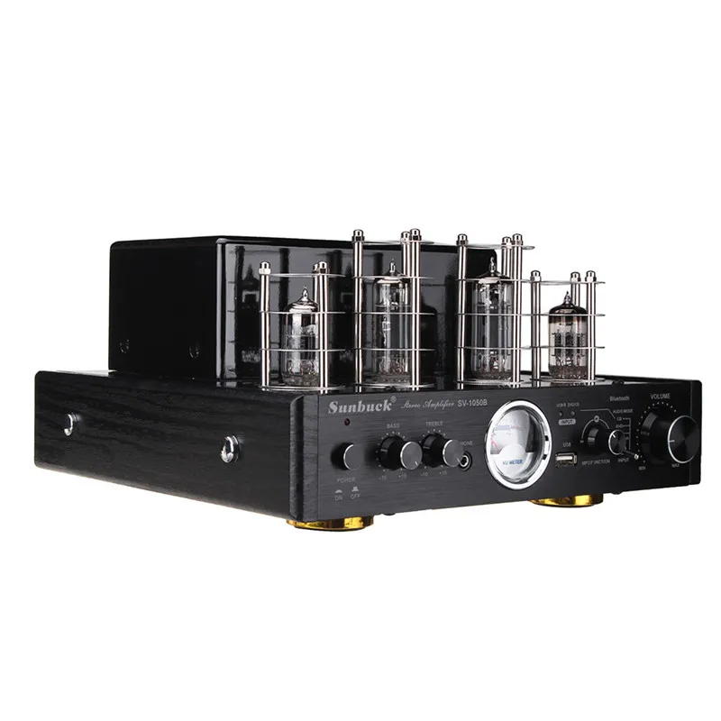

Wireless Bluetooth Version Input AUX/USB Vacuum Tube Audio Amplifier 2 CH Home HIFI Stereo Lossless Amplifier With Vu Meter