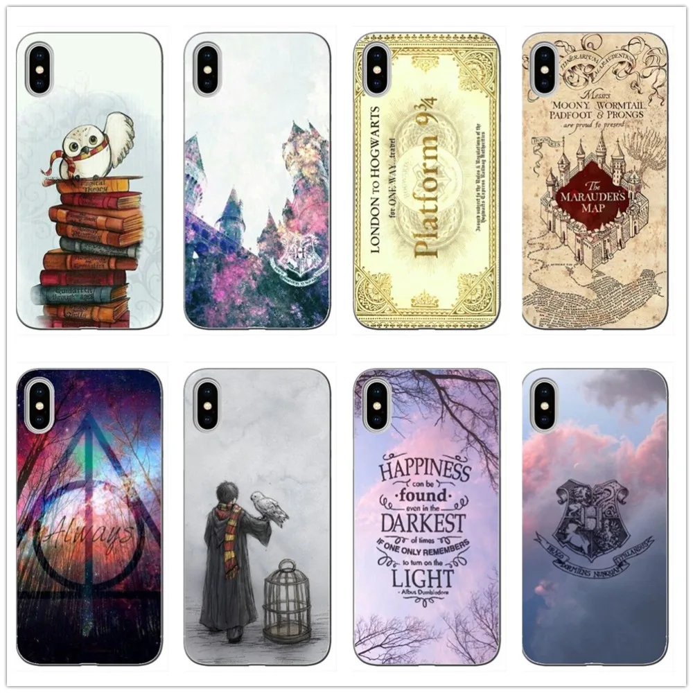 

Harry Potter Hogwarts Pattern Design Soft Silicone Phone Cases Cover for Iphone X 7 6 6S 8 Plus 5S SE X XS MAX XR Coque Fundas