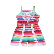 Радужный кружевной комбинезон в полоску для мальчиков и девочек