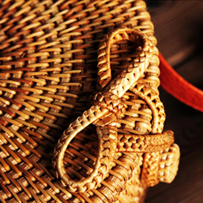 Women Woven Bag Round INS Popular Bohemia Vintage Rattan Straw Bags Handmade Vietnam Circle Female Shoulder Bag Crossbody SS3097 (7)
