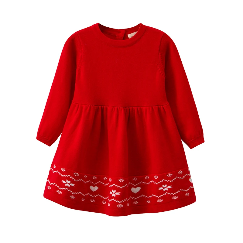 Infant Baby Girls Winter Long Sleeved Knit Sweater Dress, Toddler Girls