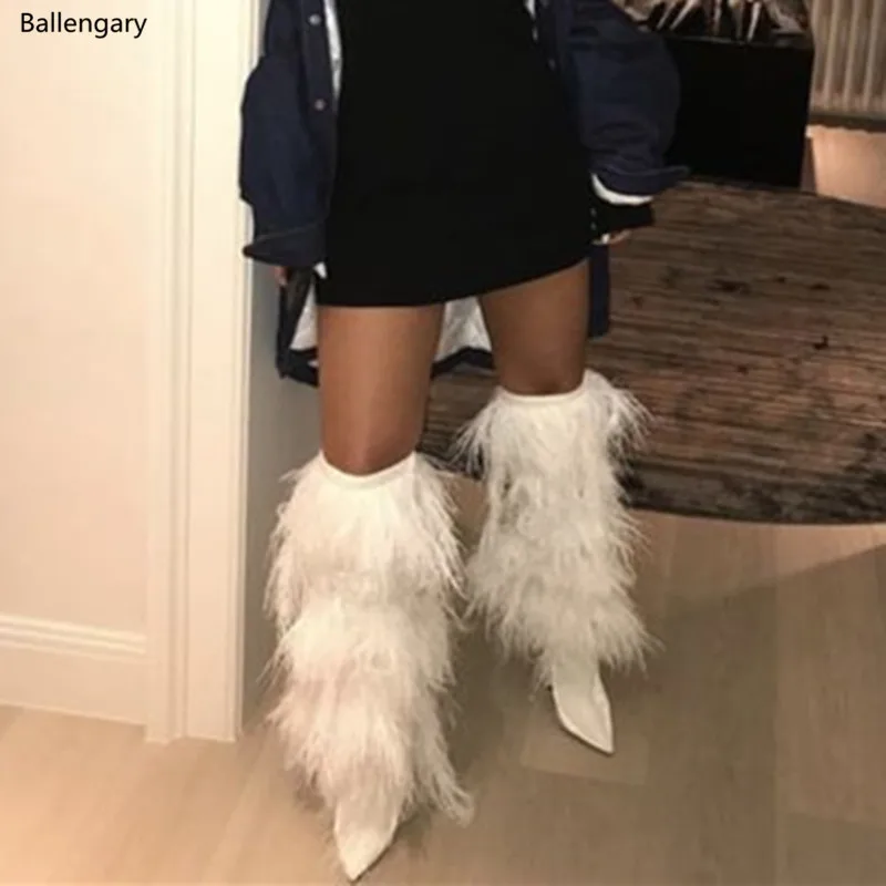 high top boots with fur
