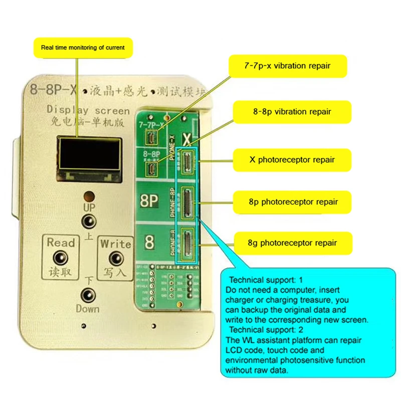 iphone 8 8P X LCD screen EEPROM touch Photoreceptor test module