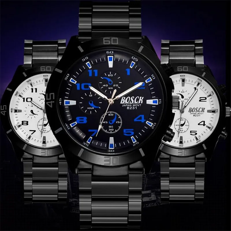 

New Men's Watches Business Quartz Watch Men Real Three Dial Luminous Waterproof 30M Outdoor Sports Steel Watch