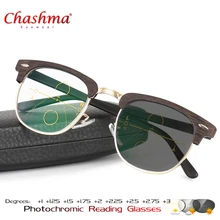 Прогрессивные многофокальные очки, солнцезащитные очки с переходом, фотохромные очки для чтения, мужские очки для чтения, диоптрий ближнего света