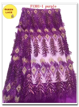 

2019 Latest African Lace Fabric African Tulle Lace Fabrics With Sequins For Party Embroidered Tulle Face