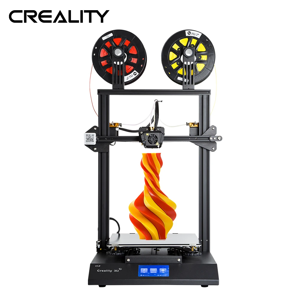 Creality 3D CR-X, два цвета на выбор, 4,3 дюймов, сенсорный экран, 3d принтер, два вентилятора охлаждения с 2 кг, PLA нить