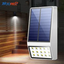 HOOREE Solar Outdoor Garden Light Radar Motion Sensor Led Light Microwave Induction Waterproof IP65 Wall Fence Decor Solar Lamp hooree new solar light 15led super bright energia solar garden light outdoor lighting waterproof ip65 lawn wall led solar lamps